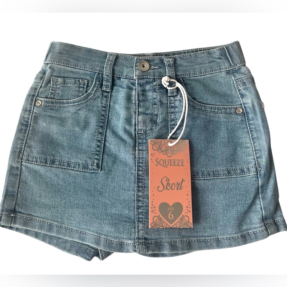 Squeeze Girl’s Cute Denim Summer Skorts Size 6, NWT - Picture 1 of 9